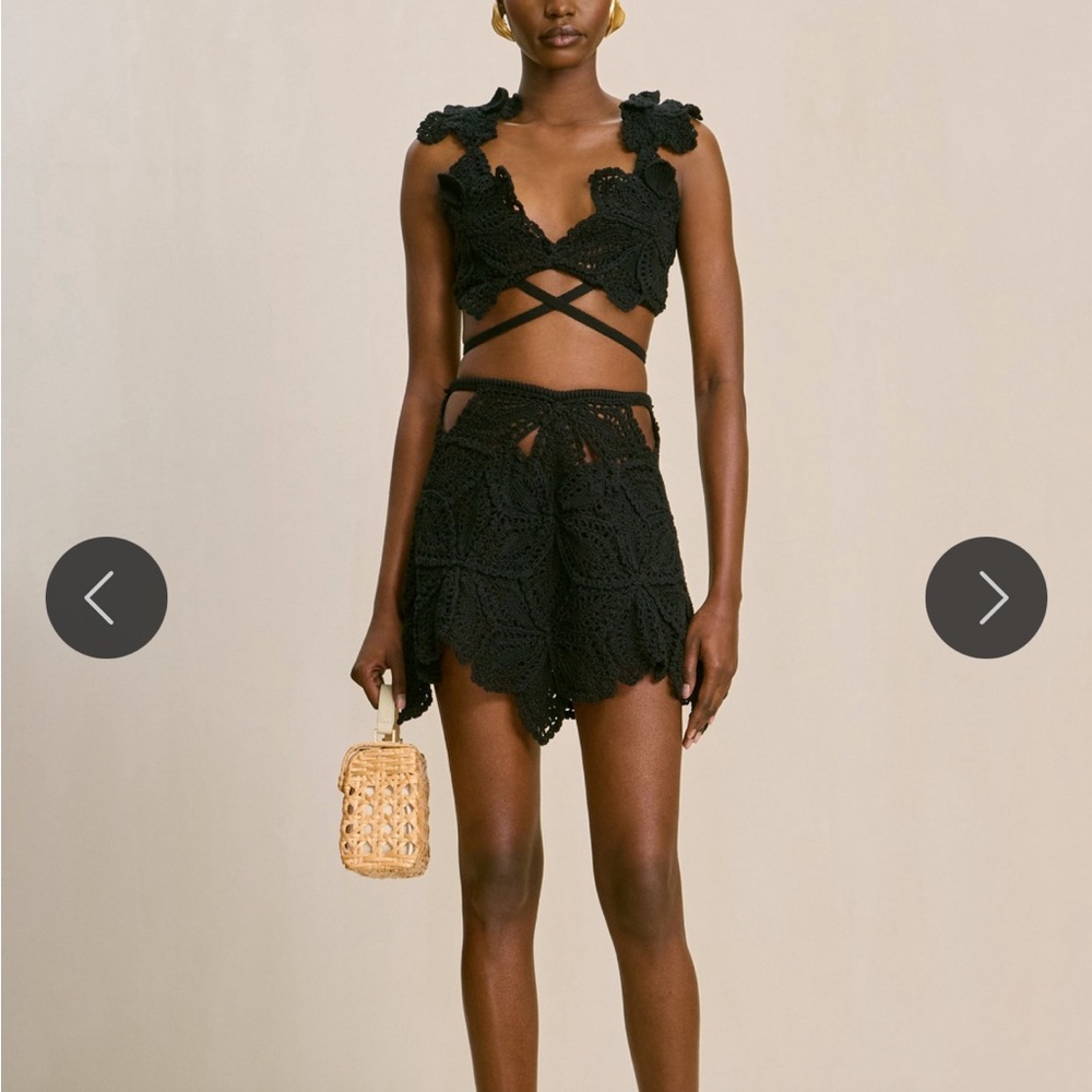 Cult Gaia Black Crochet Set